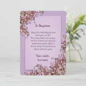 Lavender Pink Spring Lilacs Birthday Card 招待状 (スタンド正面)