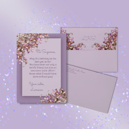 Lavender Pink Spring Lilacs Birthday Card 招待状