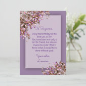 Lavender Pink Spring Lilacs Birthday Card 招待状 (スタンド正面)
