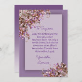 Lavender Pink Spring Lilacs Birthday Card 招待状 (正面/裏面)
