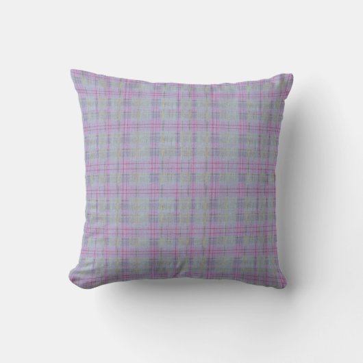 Lavender Plaid Harmony  クッション (正面)