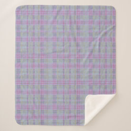 Lavender Plaid Harmony  シェルパブランケット