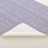 Lavender Plaid Harmony  シェルパブランケット (3/4)