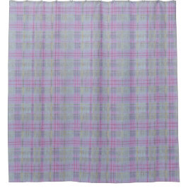 Lavender Plaid Harmony  シャワーカーテン