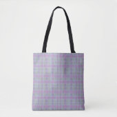 Lavender Plaid Harmony  トートバッグ (正面)