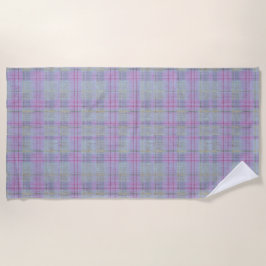 Lavender Plaid Harmony  ビーチタオル