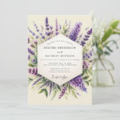 Lavender Provençal Flora Wedding 招待状 (スタンド正面)
