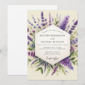Lavender Provençal Flora Wedding 招待状 (正面/裏面)