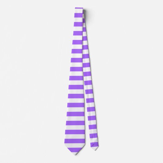 Lavender Purple and White Stripe Tie ネクタイ (正面)