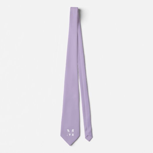 Lavender Purple Custom Monogram Wedding Groomsmen  ネクタイ (正面)