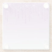 Lavender Purple Dripping Glitter ガラスコースター (裏面)
