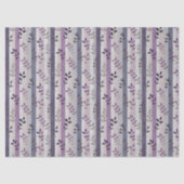 Lavender Purple Floral Botanical Stripes Birthday  薄葉紙 (正面)