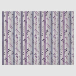 Lavender Purple Floral Botanical Stripes Birthday  薄葉紙