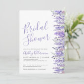 Lavender Purple Floral Bridal Shower 招待状 (スタンド正面)