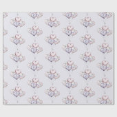 Lavender Purple Floral Heart Balloons Valentine ラッピングペーパー (フラット)