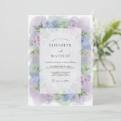 Lavender Purple Floral Romance Wedding 招待状 (スタンド正面)