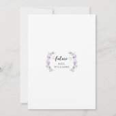 Lavender Purple Flower Boho Wreath Bridal Shower 招待状 (裏面)