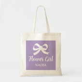 Lavender purple flower girl tote bag for wedding トートバッグ (正面)