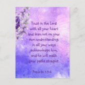 Lavender Purple Garden Flower Bible Scripture  ポストカード (正面)