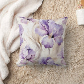 Lavender Purple Iris Flowers クッション (ブランケット)