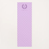 Lavender Purple Laurel Monogram Polka Dots Pattern ヨガマット (正面)