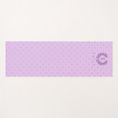 Lavender Purple Laurel Monogram Polka Dots Pattern ヨガマット (正面(横))