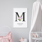 Lavender Purple Letter 'M' Nursery Name Wall Art ポスター