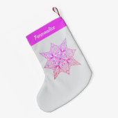 Lavender Purple Mandala Personalized Christmas スモールクリスマスストッキング (裏面 (吊り時))