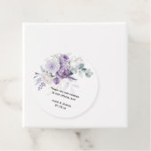 Lavender Purple Peonies White Rose Wedding フェイバータグ (インサイチュ)