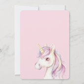 Lavender Purple Pink Unicorn Birthday 招待状 (裏面)