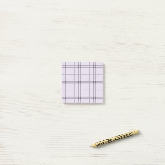 Lavender Purple Plaid Pattern Check Print Tartan ポストイット (デスク上)