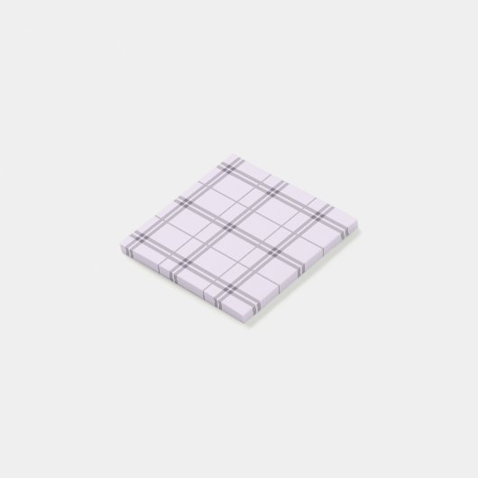 Lavender Purple Plaid Pattern Check Print Tartan ポストイット (アングル)