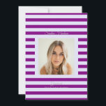Lavender Purple Prep High School Photo Grad Cards 案内状<br><div class="desc">Part of Grad Collection - Add your custom matching envelope, stickers, and more Announce your graduate’s achievement with this retro and preppy graduation announcement card. Featuring a modern photo layout and clean typography, this design is perfect for high school graduates celebrating the Class of 2026. Fully customizable with your own...</div>