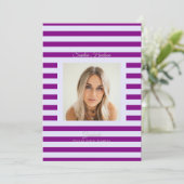Lavender Purple Prep High School Photo Grad Cards 案内状 (スタンド正面)
