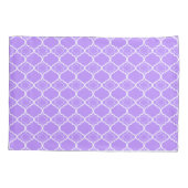 Lavender Purple Quatrefoil Geometric Pattern 枕カバー (裏面)