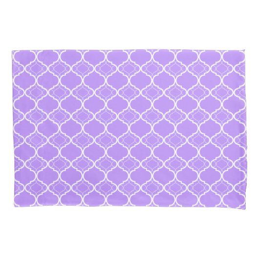 Lavender Purple Quatrefoil Geometric Pattern 枕カバー (正面)
