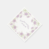 Lavender Purple Rose Wedding スタンダードカクテルナプキン (角)