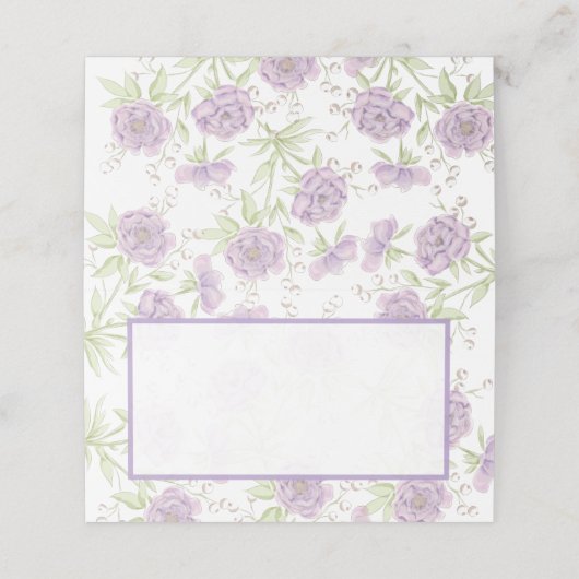 Lavender Purple Rose Wedding プレイスカード (外部開封)