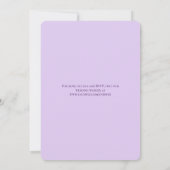 Lavender Purple Rose Wedding 招待状 (裏面)
