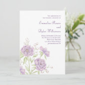 Lavender Purple Rose Wedding 招待状 (スタンド正面)