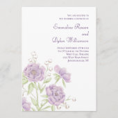 Lavender Purple Rose Wedding 招待状 (正面)