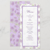 Lavender Purple Rose Wedding Menus メニュー (正面/裏面)