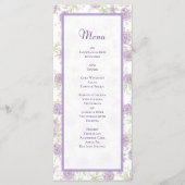 Lavender Purple Rose Wedding Menus メニュー (正面)