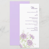 Lavender Purple Rose Wedding Menus メニュー (正面/裏面)