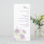 Lavender Purple Rose Wedding Menus メニュー (スタンド正面)