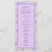 Lavender Purple Rose Wedding Programs メニュー (裏面)