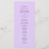 Lavender Purple Rose Wedding Programs メニュー (裏面)