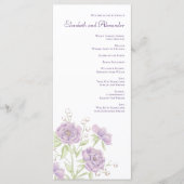 Lavender Purple Rose Wedding Programs メニュー (正面)