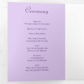 Lavender Purple Rose Wedding Programs 三つ折りプログラム (内部最初)