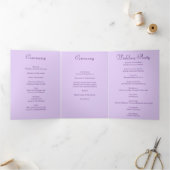 Lavender Purple Rose Wedding Programs 三つ折りプログラム (内部)